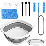 XANGNIER Cleaning Brush Kit for CPAP Mask,Standard 15mm-22mm Hose,Tube,Water Chamber,6.5 Ft Thick Hose Brush and Foldable Wash Basin for CPAP Machine Equipment Accessories Cleaner Supplies