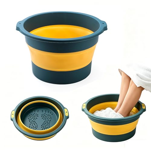 Bañera Plegable para Pies con Masaje Verde miniatura 1