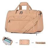 Hanke Foldable Underseat Carry On luggage Bag, Travel Tote Bag for Women & Men, Personal Item Travel Bag Softside Lightweight Luggage Bags for Travel Flight Crew Overnight Weekender.（Pink）