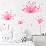 RoyoLam 39.3'' x 32.6'' Huge Flower Petal Wall Decals Living Room Floral Wall Stickers Removable Peel and Stick Waterproof Wall Art Decor Stickers for Bedroom Bathroom Office (Pink)
