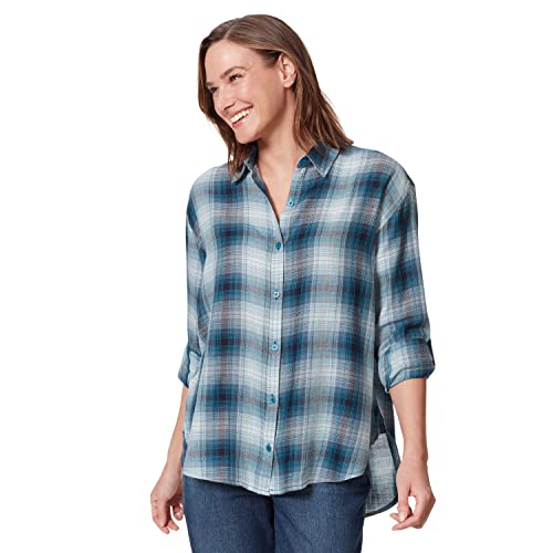 Image of Gloria Vanderbilt Women's Amanda Oversized Button Down Shirt with Roll-tab Sleeves