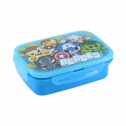 Image of SKi Homeware Snap Lock Lunch Box with Stainless Steel Removable Inner Container +125ml Steel dabbi + Steel Spoon | Leak Resistant | Avenger