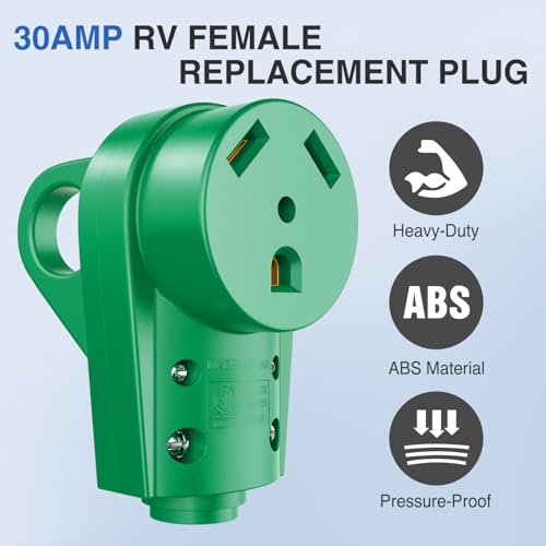Image of Nilight 30 Amp RV Female Replacement Plug with Handle ETL Listed