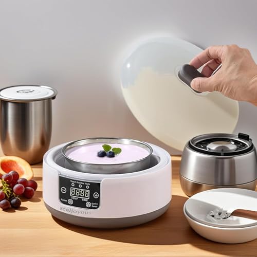 Genuine sealjoyous Yogurt Maker 1-36 hours multi-functional constant temperature yogurt machine,32-45 degrees adjustable, automatic digital LCD display 1.2 liters capacity (Standard no cup)