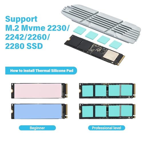 Image of ELUTENG M.2 Heatsink for PS5 NVMe SSD Aluminum Heatsink with 4 Thermal Pads for Playstation 5 and PC Internal M.2 Gen4 NVME PCIE 4.0 SSD Cooling Mounting Post Kit Expansion Slot
