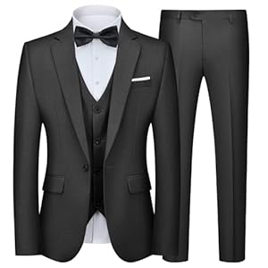 Mens Suits 3 Piece Slim Fit Single Breasted One Button Tuxedo Suit Blazer Waistcoat Trousers