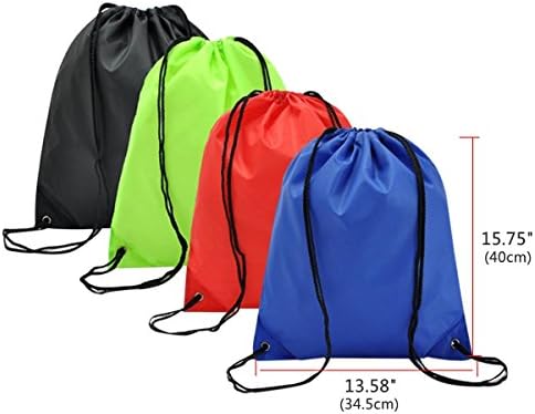 Coolzon Drawstring Backpack Bag Nylon Folding Shoulder Tote Sack Bags for Picnic Gym Sport Beach Holiday School Home Travel Storage Use 6 Pack