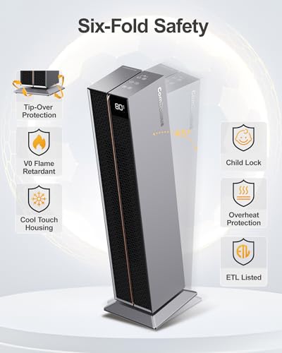 Calefactor Eléctrico Torre Cerámico 1500W 120V miniatura 3