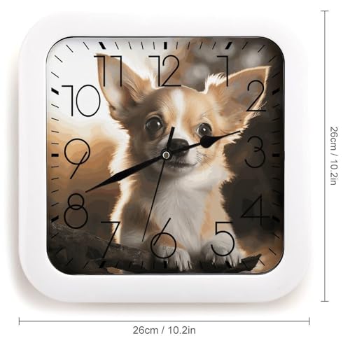 Reloj de pared cuadrado silencioso con números digitales miniatura 2