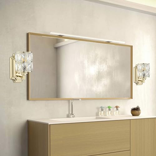 Image of Crystal Wall Sconce Champagne Dry&Wet Dual Use 1 Light 2 Pack UL Certified