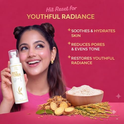 Image of 3% Niacinamide & Rice Water Face Toner | Acne Prone Dry Combination Skin | Fades Blemishes, Brightens & Smoothens | Women & Men | 100ml | Alcohol-Free