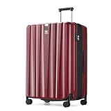 Hanke 29 Inch Expandable Checked Luggage Lightweight PC Hard Shell Luggage Suitcases with Wheels Tsa Luggage Rolling Large Suitcase Travel Luggage Bag for Study Abroad(Burgundy)