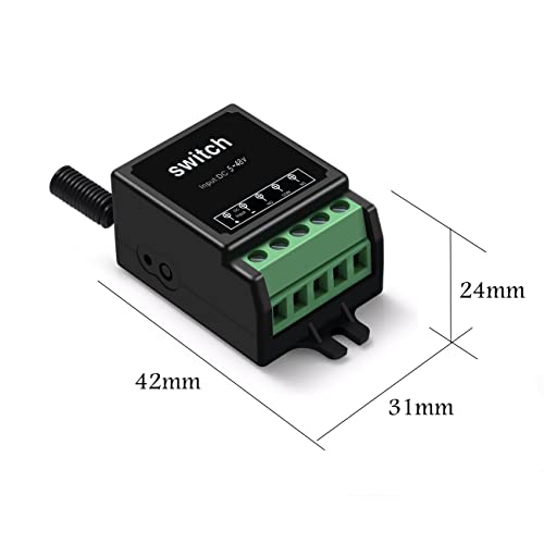 WOODGUILIN 12V Remote Control Switch Mini Wireless Remote Switch Dry Contact Remote Control Relay Switch 328ft Long Range with 10A Relay for Motorcycle,Lights,Garage Door,Motor,Fan.(Dry Switch) - Thumbnail 7