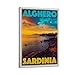 Produktbild LZTEN Reiseposter Retro Vintage oder Leinwand  Alghero  Sardinien  Wandkunst Weltreise Urlaub Leinwand Art Deco 30,5 x 2,5 cm