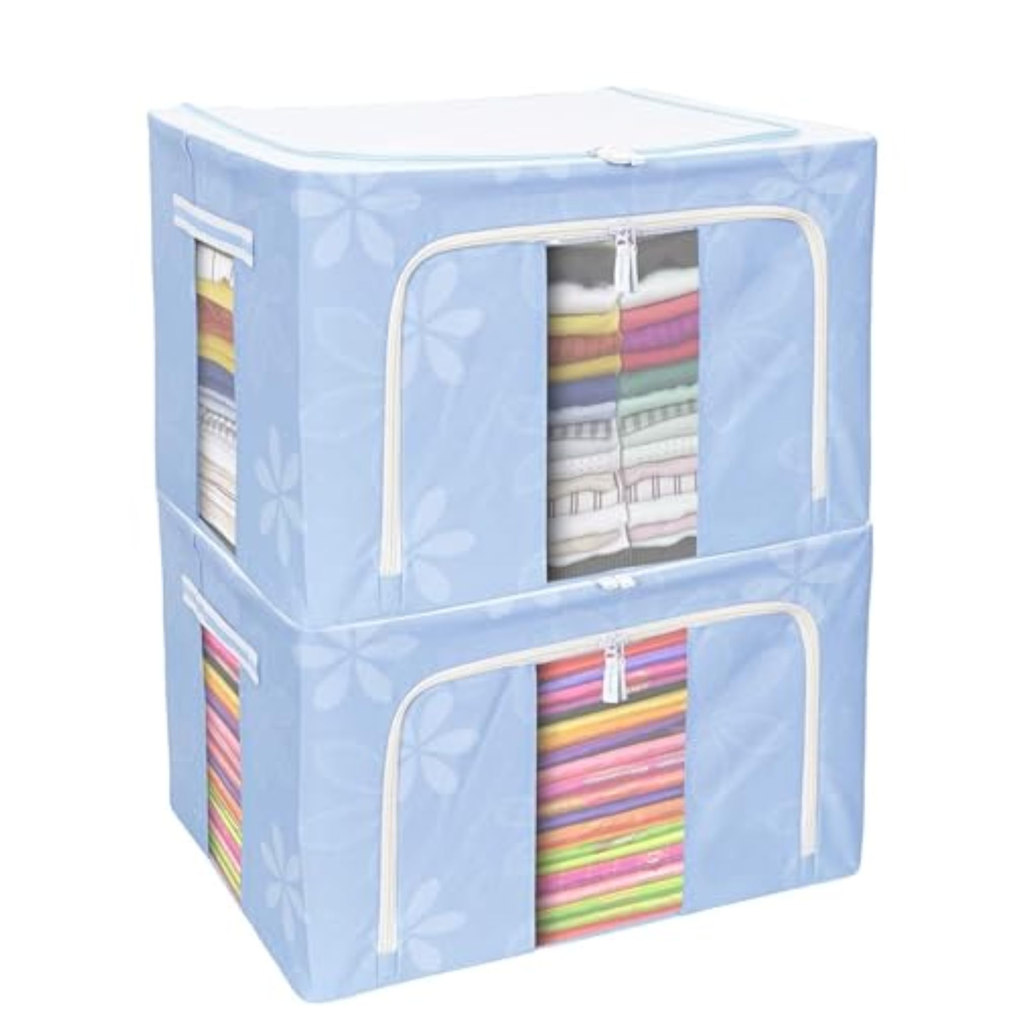 Foldable Steel Frame Clothes Organizer Storage Box, Pack of 4