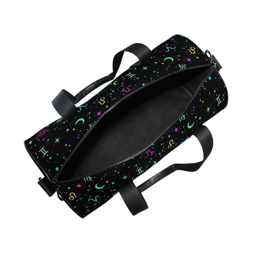 Bright Stars Zodiac Signs Duffel Bags Gym Bag Round Sports Bag Canvas Travel Luggage Overnight Bags for Men Women2