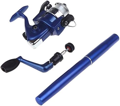 Lixada Aluminum Mini Retractable Pocket Pen Fishing Rod Pole with Fishing Reel&Fishing Line