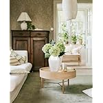Ceramic Rustic Farmhouse Vase for Flowers Pampas Grass, 10.6" Large Floor Vases Decorative Tall, Beige Flower Vase, Ellipse Boho Vase Vintage Decor Room Coffee Table Living Room, Kitchen,Wedding - Image 4