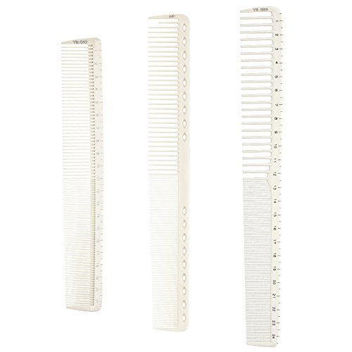 Hair Cutting Combs Barber Hair Comb Carbon Fiber Pet Comb Heat Resistant Cutting Comb Long Hair Comb Styling Comb Size Marked Doubtless Bay (3pcs)
