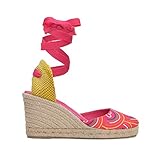 Sandalia Yute Mujer Cuña-Blanco-Letras-Multicolor talla 36