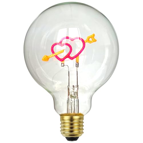 Tianfan Vintage Led Bulb G95 3W Dimmable Cupid's Arrow 220-240V E27 Edison StyleTable Lamp Bulb Decorative Light Bulb (Table Lamp Bulb)