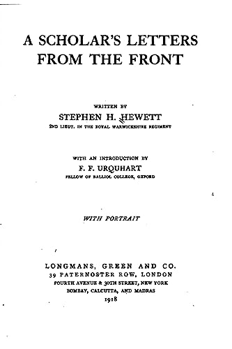 A Scholar's Letters from the Front