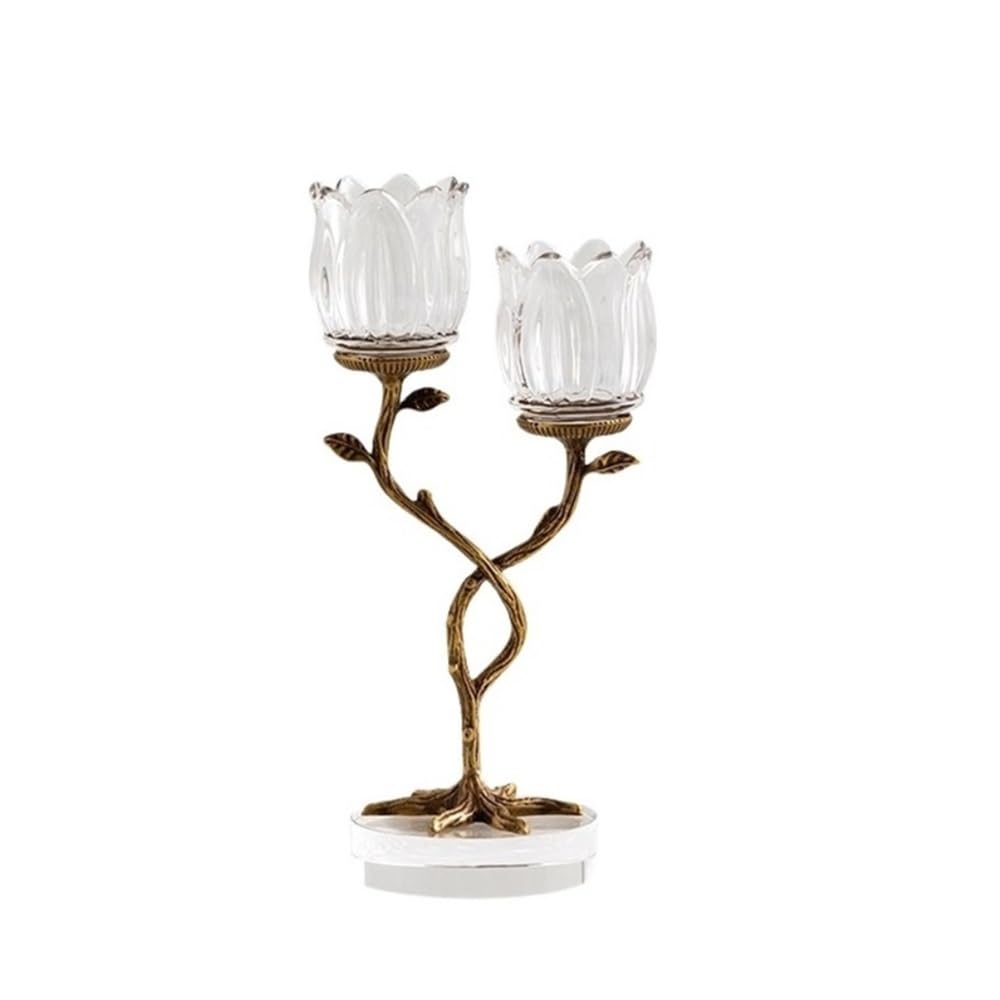 Candle Holder Creative Home Brass Crystal Glass Candle Holder Foyer Decoration