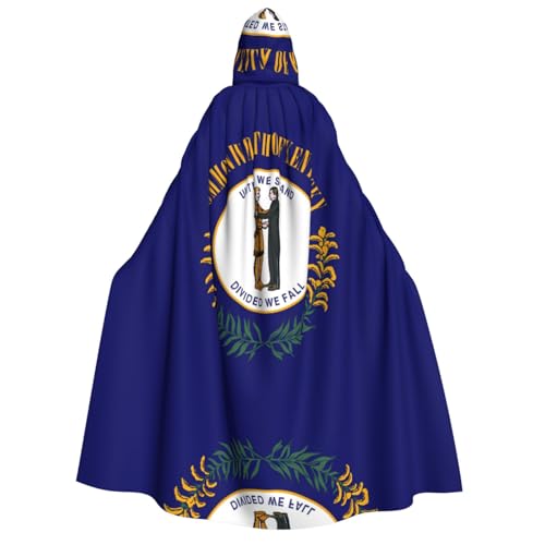 KKAFGBV Bata con capucha para adultos de Halloween con la bandera del estado de Kentucky, unisex, adecuada para cosplay de Navidad