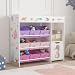 Produktbild [en.casa] Kinderregal Søndreland Bücherregal für Kinder mit 9 Aufbewahrungsboxen Spielzeugregal mit Schrank 80 x 90 x 30 cm Spielzeug Aufbewahrung Ozean Motiv