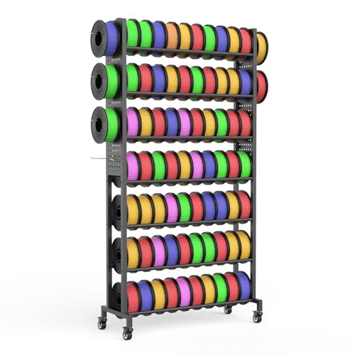 TONGMO 3D Printer Filament Rack 7-Tier Mobile Organizer