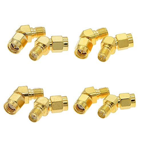 Fasizi 4 PCS Whole Set 45/135 Degree SMA RP-SMA Antenna Connector Male Female Adapter ALL in One Combo DIY Accessories