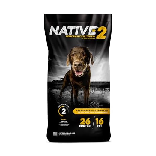 NATIVE Performance Dog Food | Chicken Meal and Rice Formula | No Filler or Bi-Products | Normal Energy Level 2 | 40 Pound Bag