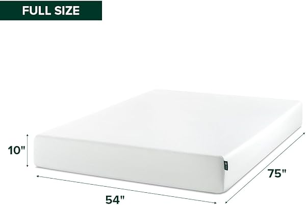 Close-up view of the breathable knitted cover of the Zinus 10 Inch Green Tea Memory Foam Mattress.