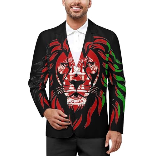 Afghan Flag Afghanistan Lion Classic Suits Blazer for Men Business Tuxedo Jacket Sport Coat Two Buttons
