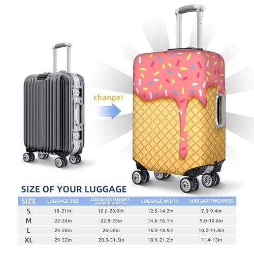VOSERY Travel Luggage Cover - Pink Ice Cream Washable Suitcase Covers Protector Fits 18-32 Inch Luggage4