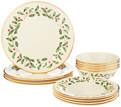 Lenox 893172 Holiday 12-Piece Plate & Bowl Set #TOP4