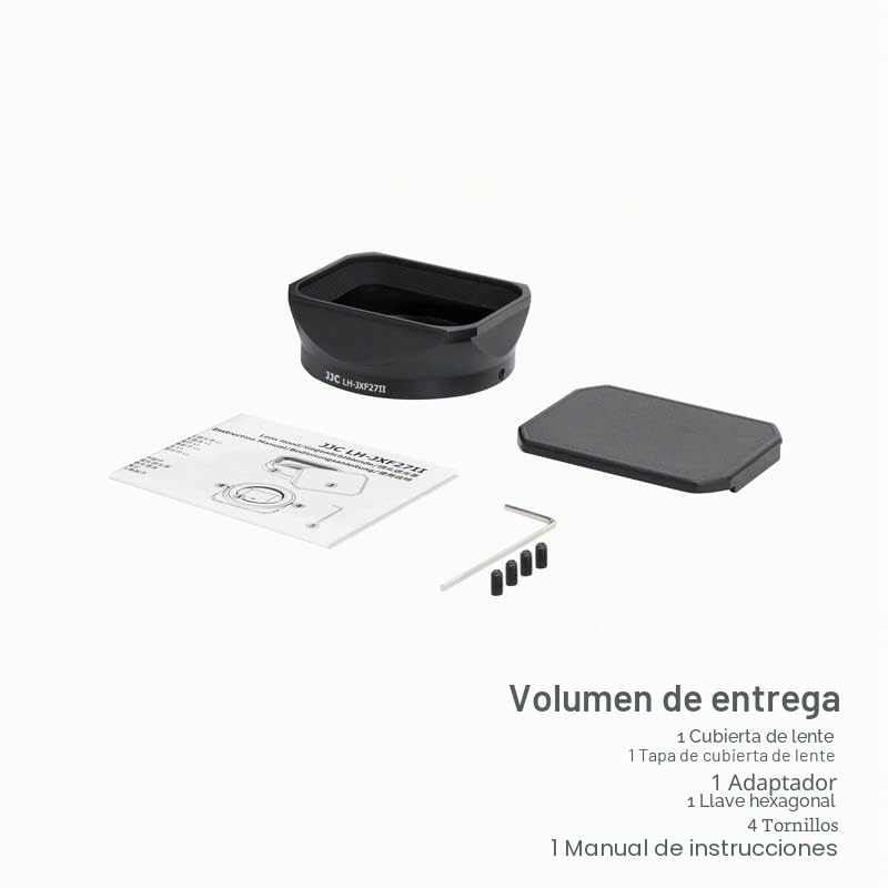 JJC LH-XF27 Parasol Metálico con Tapa para FUJIFILM XF 23mm F2.8 XF 27mm F2.8 R WR, Sustituye al Parasol Original Fujifilm LH-XF27, Reduce los Reflejos del Objetivo - Protege el Objetivo