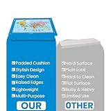 World Map Cushioned Lap Tray Bean Bag Padded Dinner Serving Cushion Laptop Holder Breakfast LapTray Serving Bean Bag TV Bed Soft Cushion Padded Cushioned Use for Living (BLUE) - Image 9