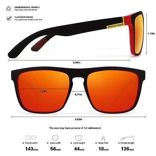 Polarized Sunglasses for Men Women Driving Sports Hiking Sun Glasses Classic Square Frame UV400 Protection - Image 5