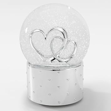 THINGS REMEMBERED Engraved Two Hearts As One Snow Globe (Free Customization)