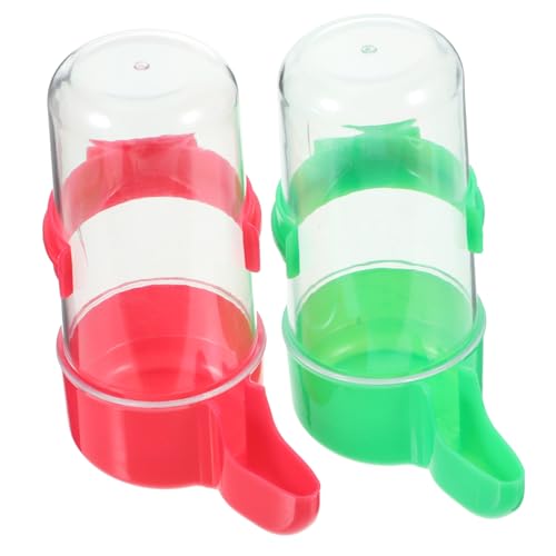 BESPORTBLE 2個自動給水器付き鳥用餌入れ 鳥かご用パラキート用水飲み器 ボウ