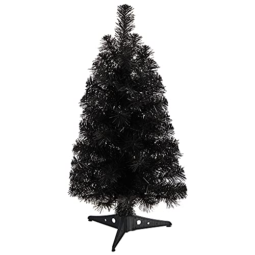 Nearlynatural2ftblackartificialchristmastreewith35ledlightsand72bendablebranches Urban Country Home Decor Nearly natural 2ft black artificial christmas tree with 35 led lights and 72 bendable branches urban country home decor
