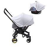 Baby Mosquito Net for Car Seat, 2 in 1 Baby Car Seat Cover with UV Protection Sunshade, Summer Carseat Cover Canopy with Two-Way Zipper, Universal Bug Net for Doona Stroller