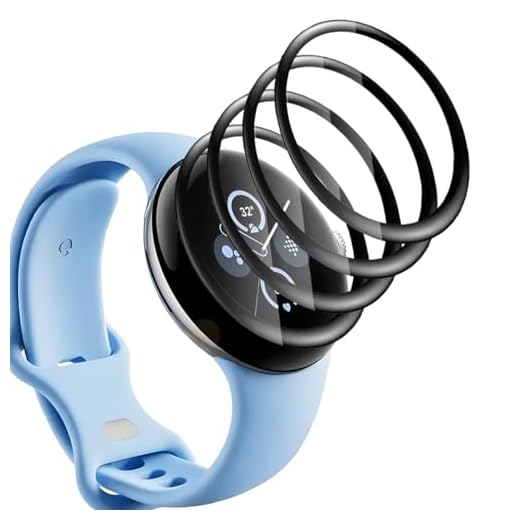 Yieehhow [4 Stück] Schutzfolie für Google Pixel Watch 2 Panzerglas, Anti-Kratzer/HD Transparent PMMA Komposit Schutzfolie, 3D Curved Displayschutzfolie für Google Pixel Watch 2