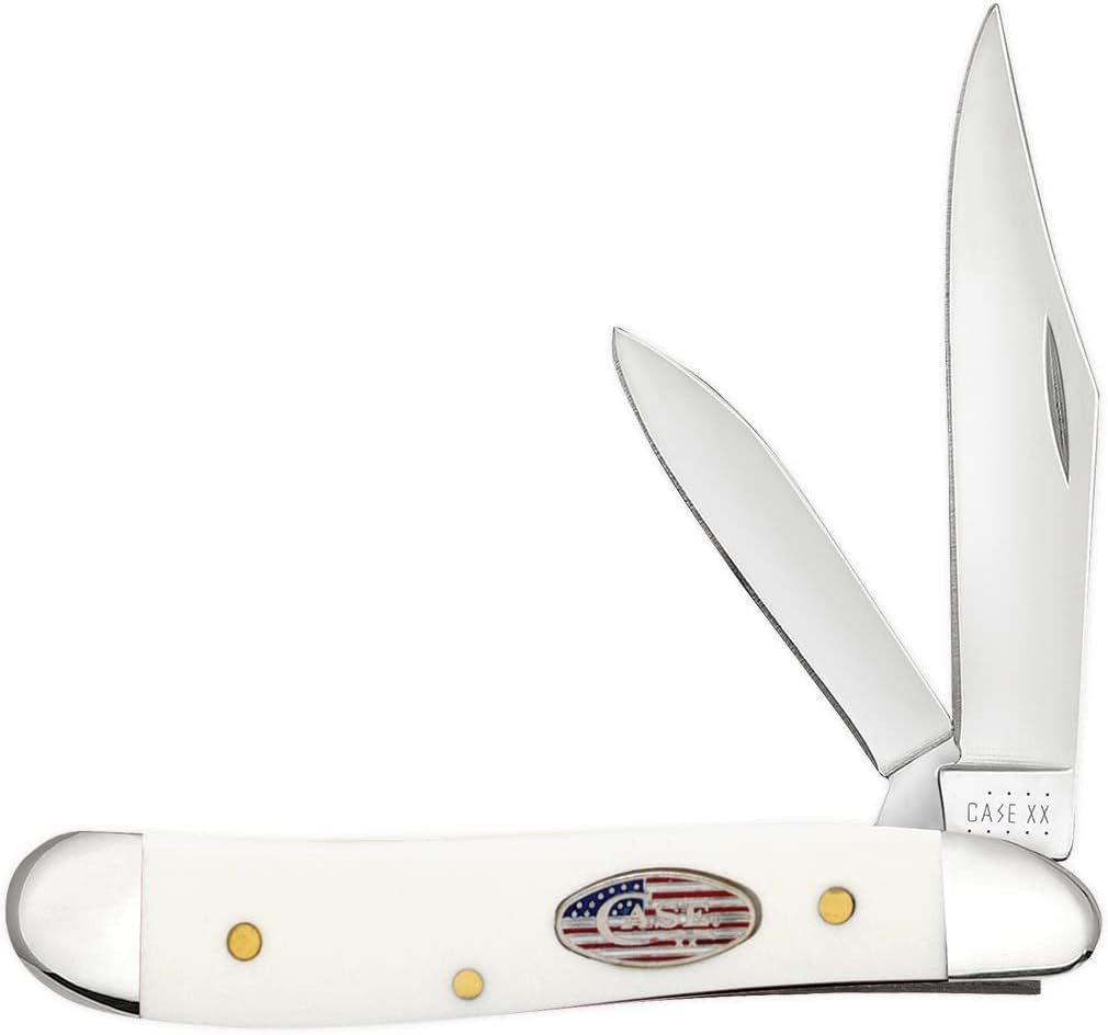 Case XX WR Pocket Knife Peanut White Synthetic Stars & Stripes Item...