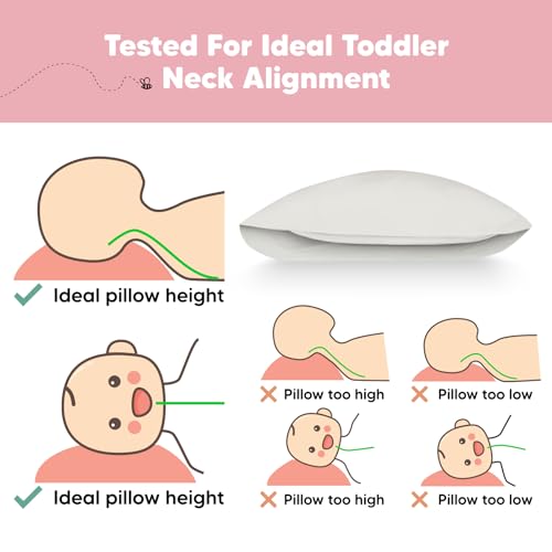 Image of Toddler Pillow with Pillowcase, 13x18 My Little Dreamy Pillow (Clay) | Kids Travel Bed Pillow for Sleep, Organic Cotton Small Pillowcase, Soft, Breathable, Machine Washable, Toddlers 2-5 years old