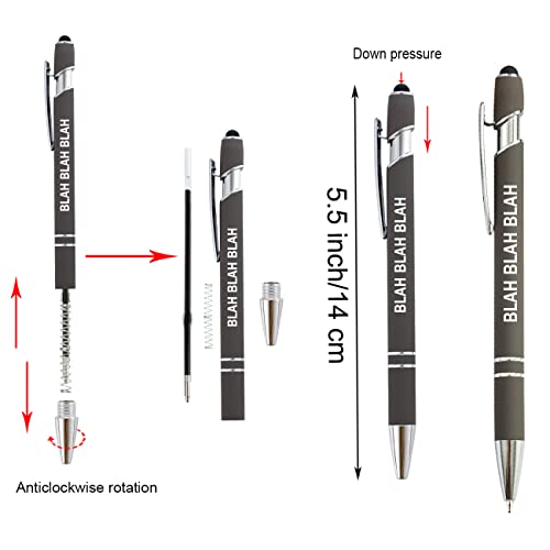 PASISIBICK 12 Pieces Funny Sarcastic Ballpoint Pens, Office Snarky Touch Screen Stylus Pen Encouraging, Black Ink (12 Color,Negative)