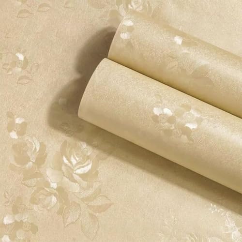 Image of ELTON DIY Self Adhesive Rose Textured Wall Paper Wall Decal for Living Room Bed Room Interior Exterior Easily Removable Furniture Make Over Beige (45 x 600 Cms, Beige Rose, el2002)