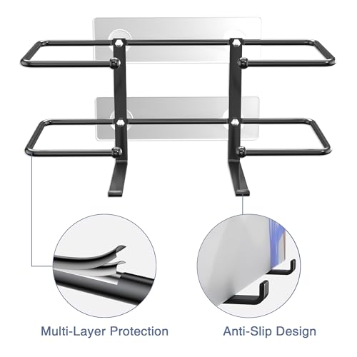 Selbstklebender Wand-Handschuhspender – Metall Labor-Handschuhhalter für Einweg- & Latexhandschuhe, Taschentuchbox Organizer, medizinischer Handschuhhalter ohne Bohren, Schwarz