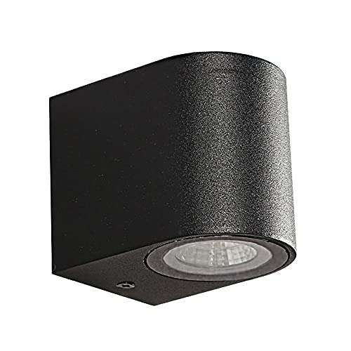 Lámpara impermeable IP65 exterior con luz LED de aluminio negro contra lluvia y polvo